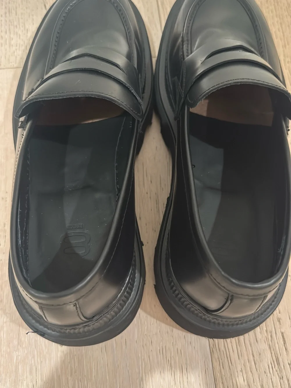 Men's Black Chunky Penny Loafers